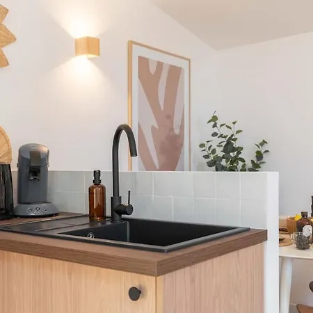 Beau T2 -terrasse- Central- Bord De 50m - Clim דירה